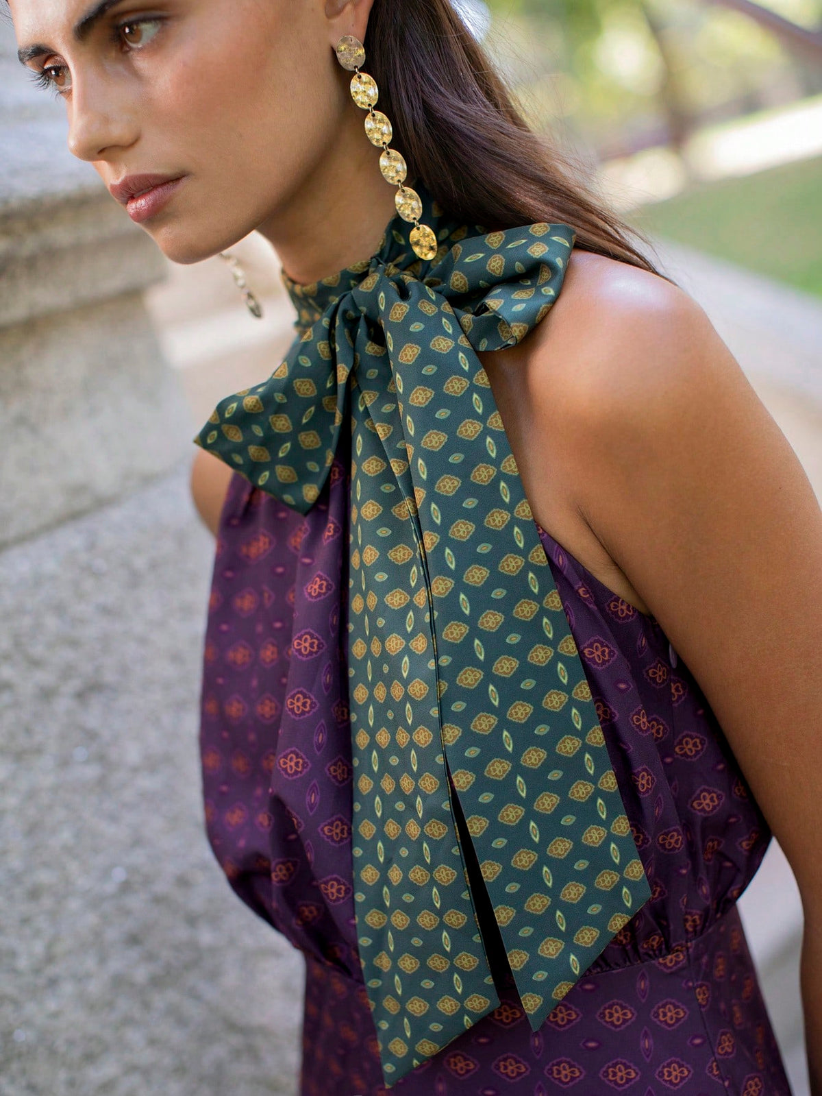 Livia Printed Bow Maxi