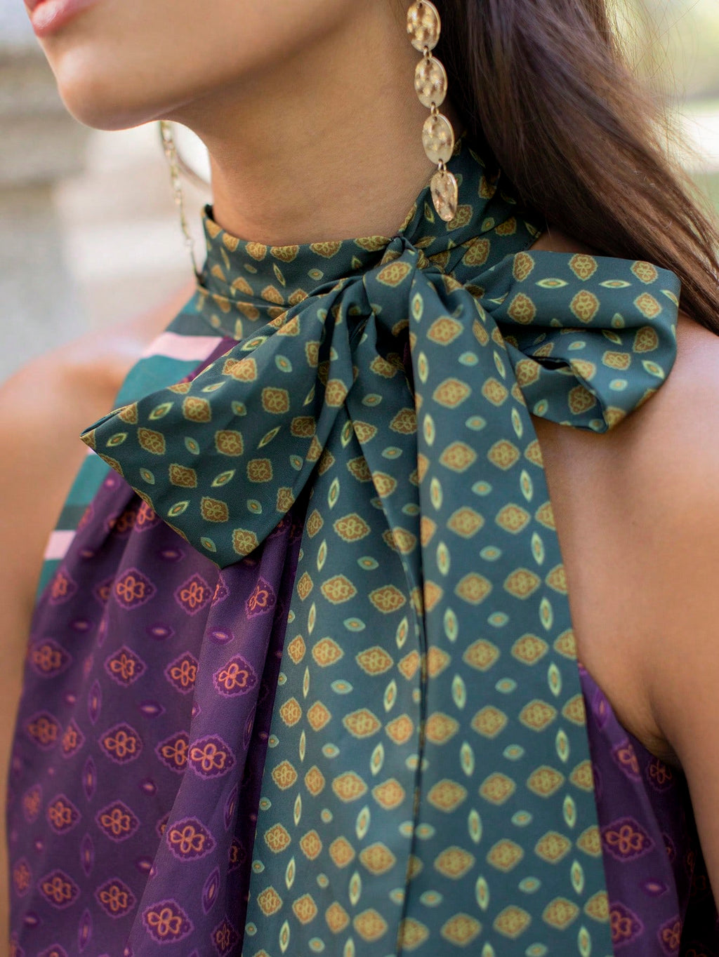 Livia Printed Bow Maxi
