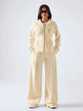 Ivory Sculpt Hooded Set