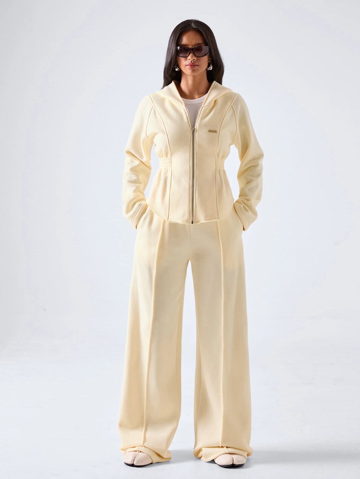 Ivory Sculpt Hooded Set