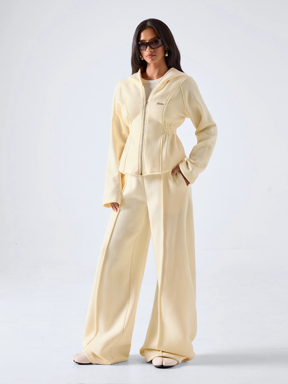 Ivory Sculpt Hooded Set