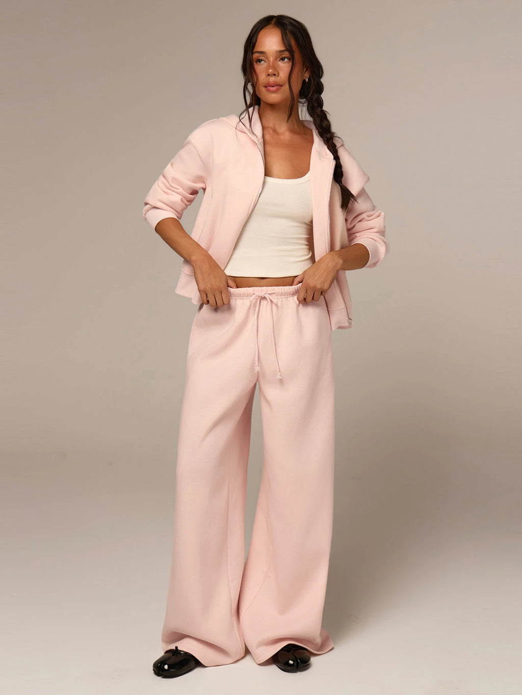 Blush Pink Zip-Up Set