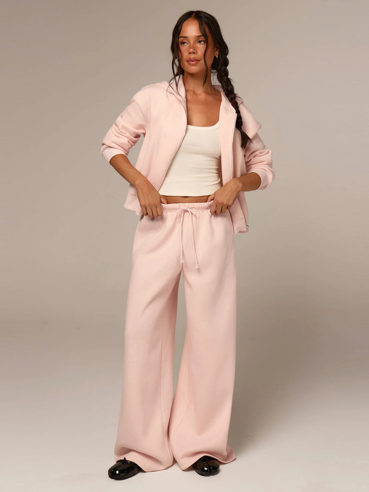 Blush Pink Zip-Up Set