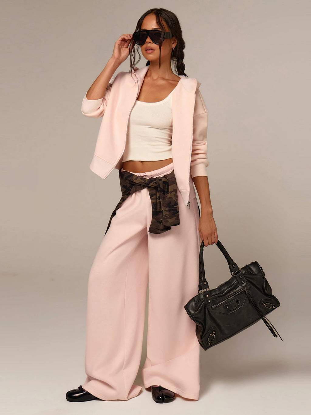 Blush Pink Zip-Up Set