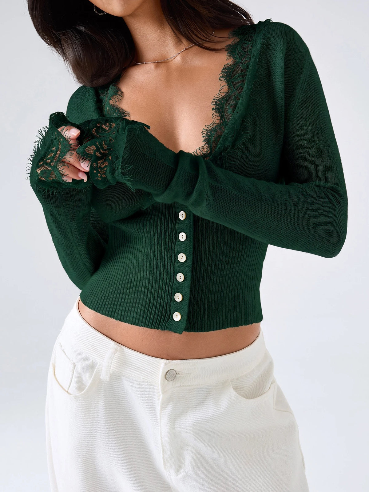 Lace Trim Cardigan