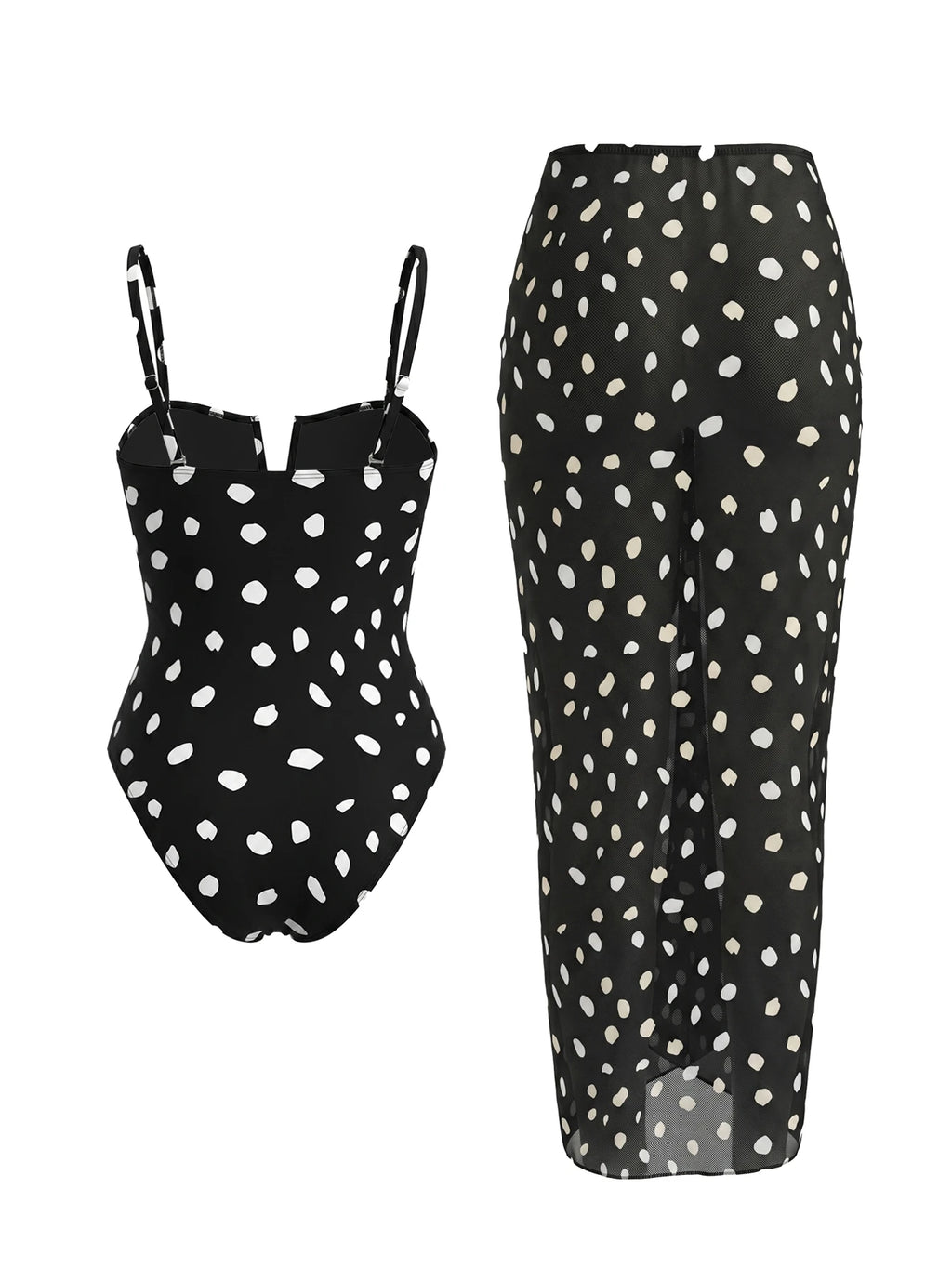 Polka Dot Ruched Swim Set