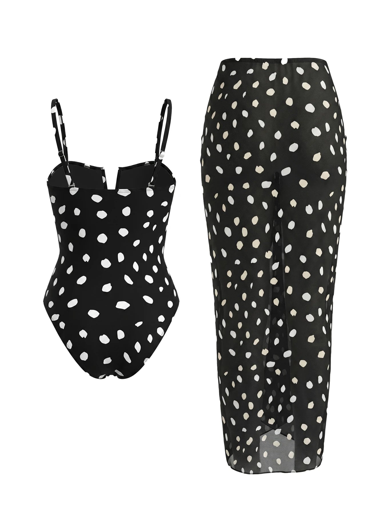 Polka Dot Ruched Swim Set