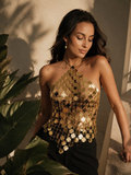 Golden Chainmail Halter Top