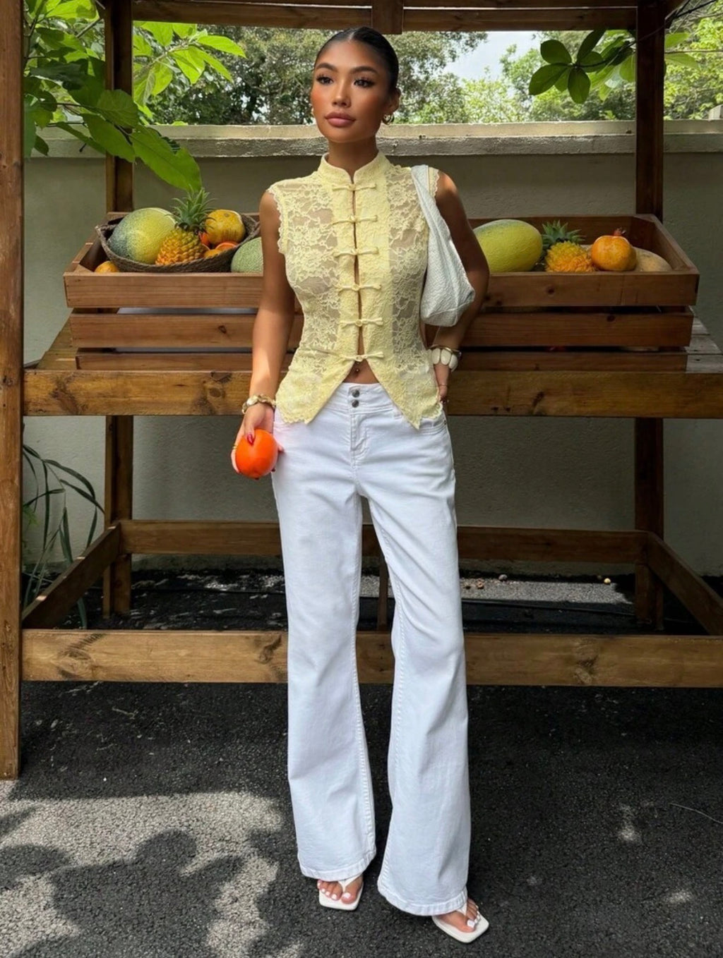 Butter Lace Mandarin Top