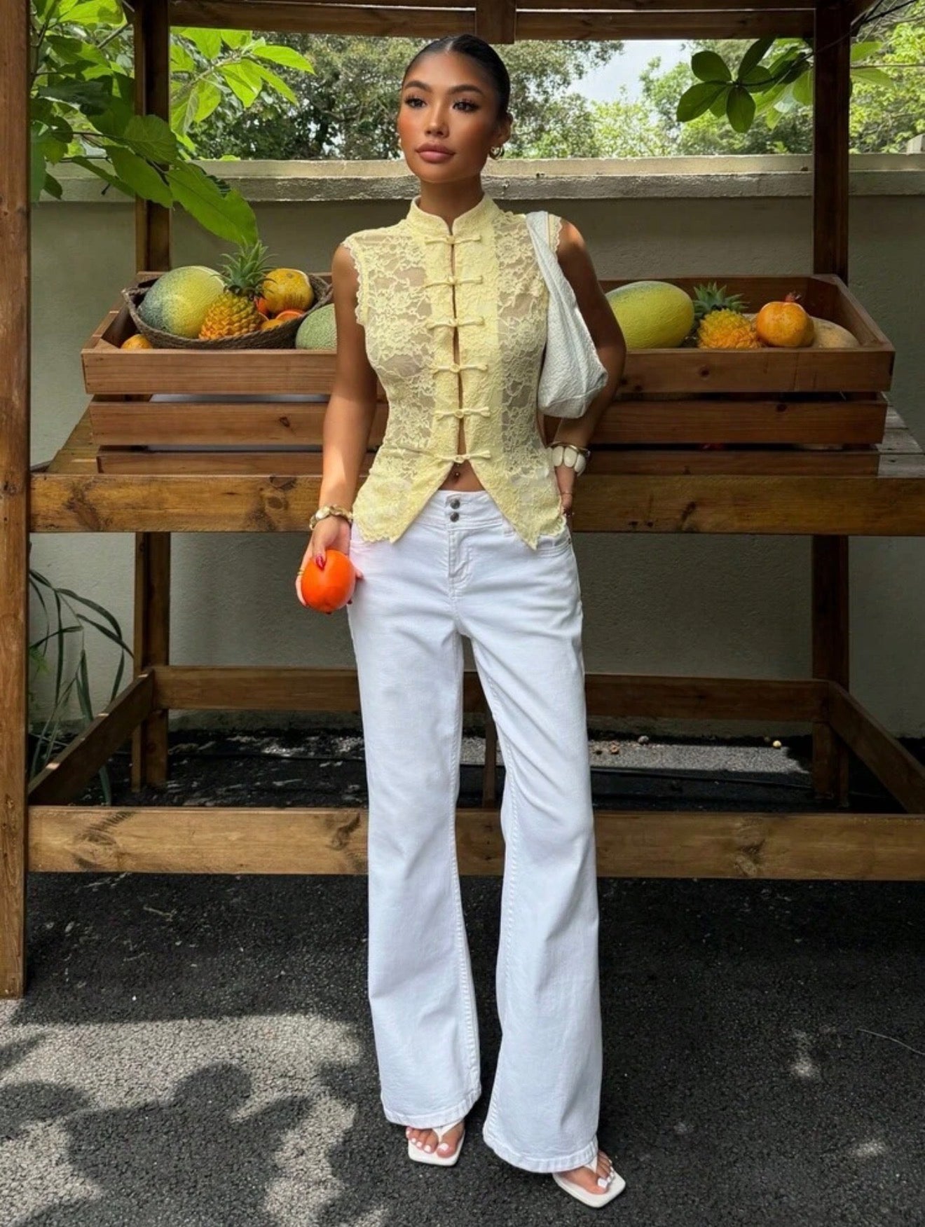 Butter Lace Mandarin Top
