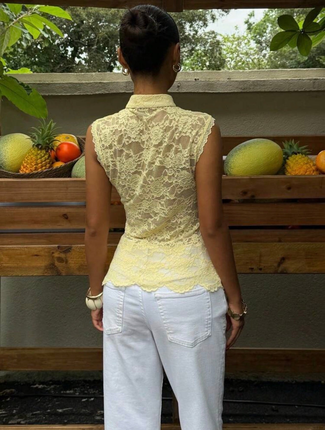 Butter Lace Mandarin Top