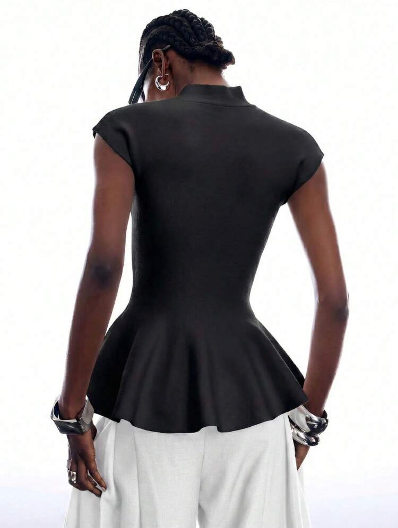 Sculpted Peplum Knit Top