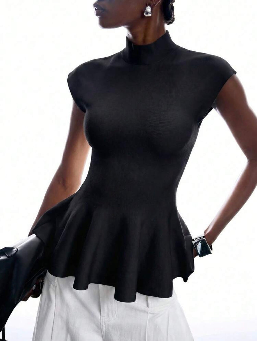 Sculpted Peplum Knit Top