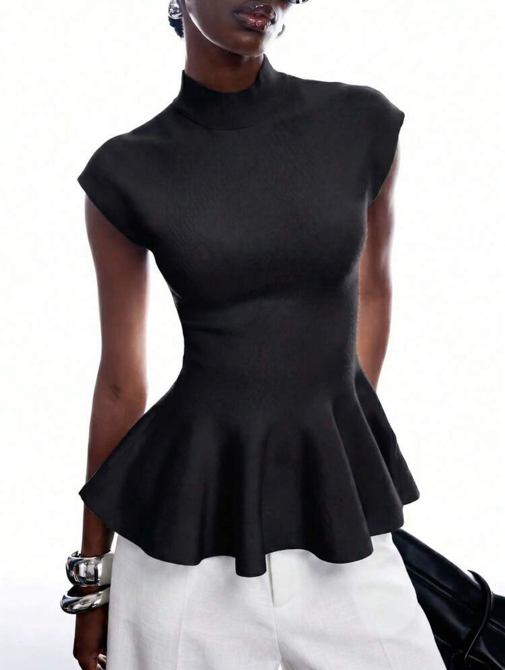 Sculpted Peplum Knit Top