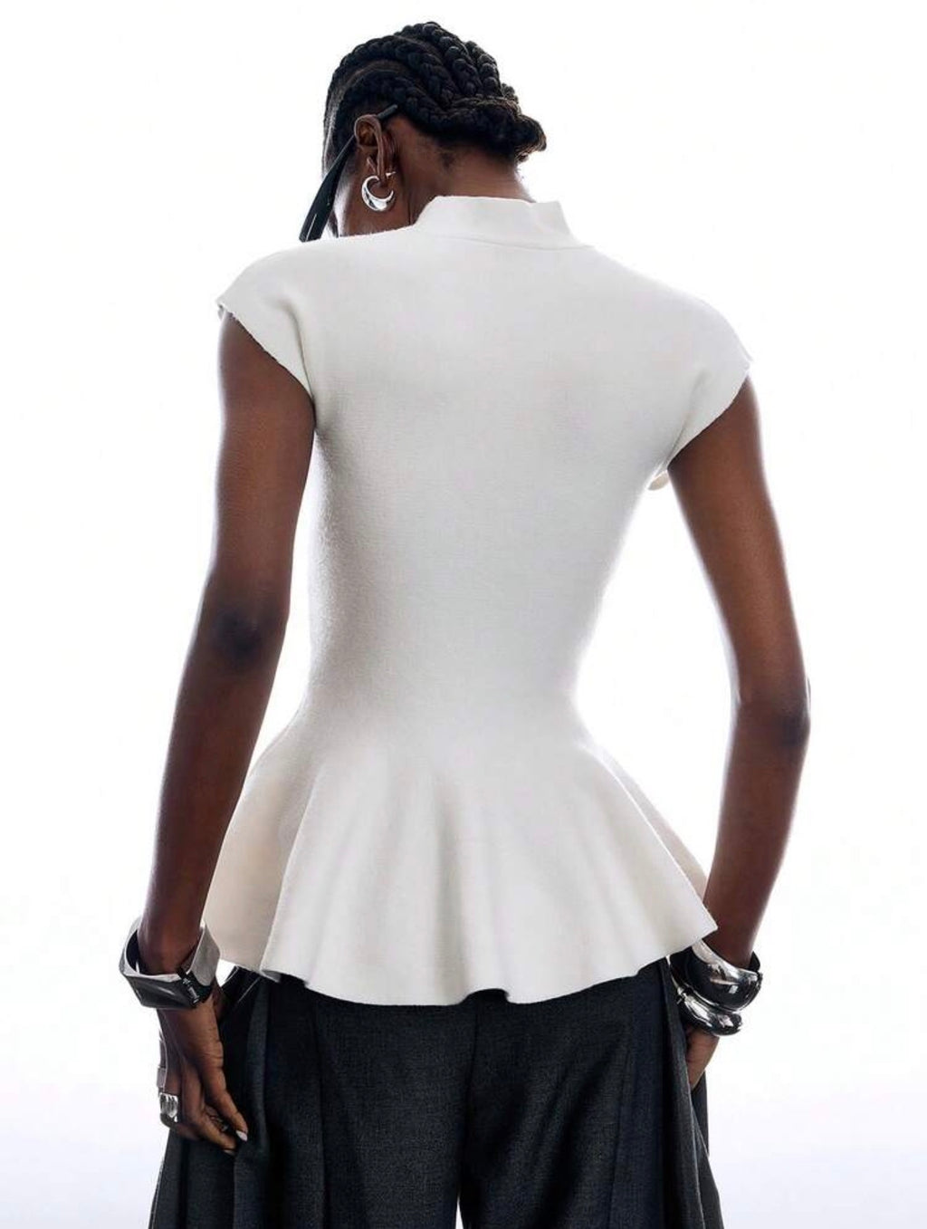 Sculpted Peplum Knit Top
