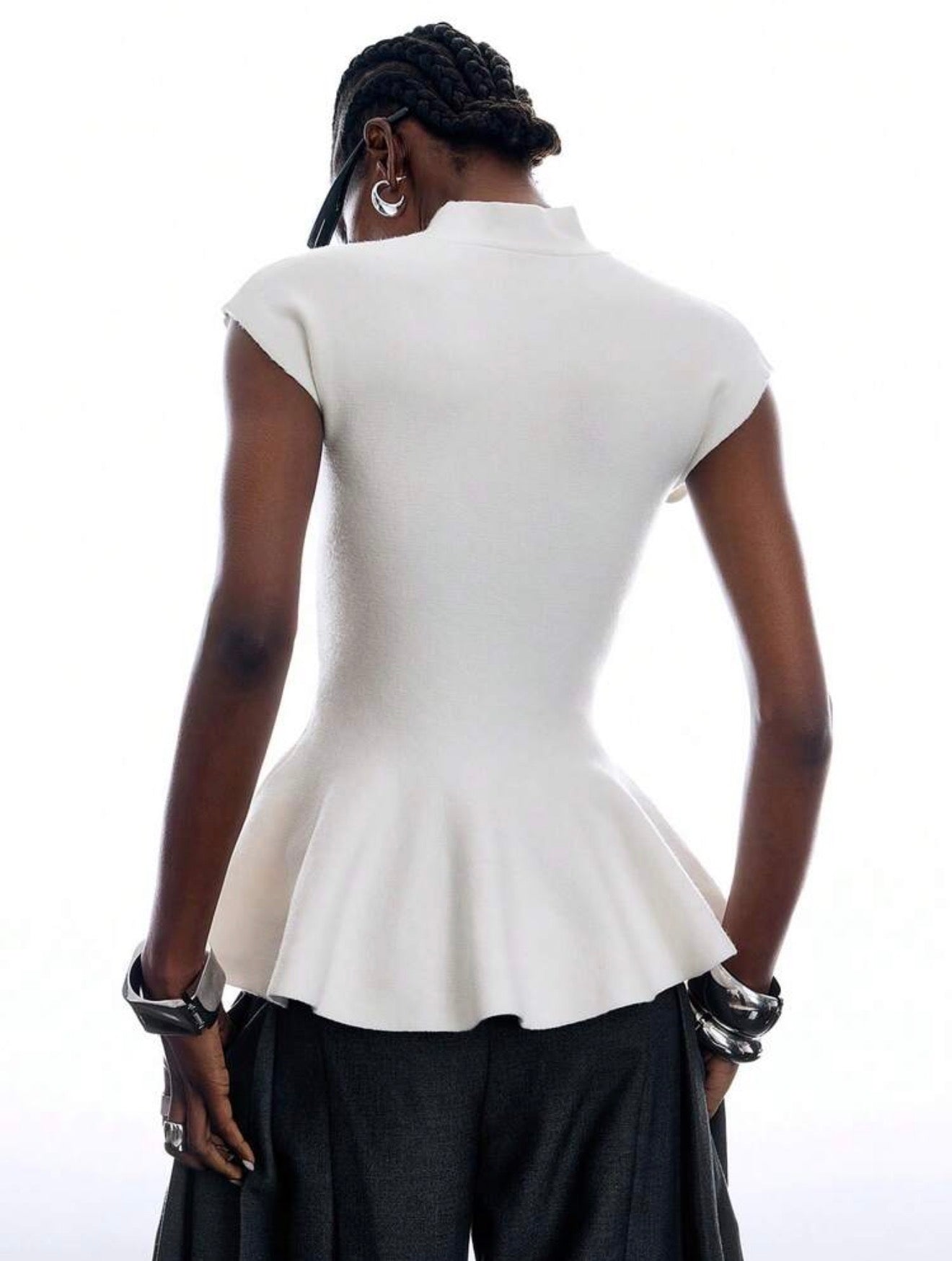 Sculpted Peplum Knit Top