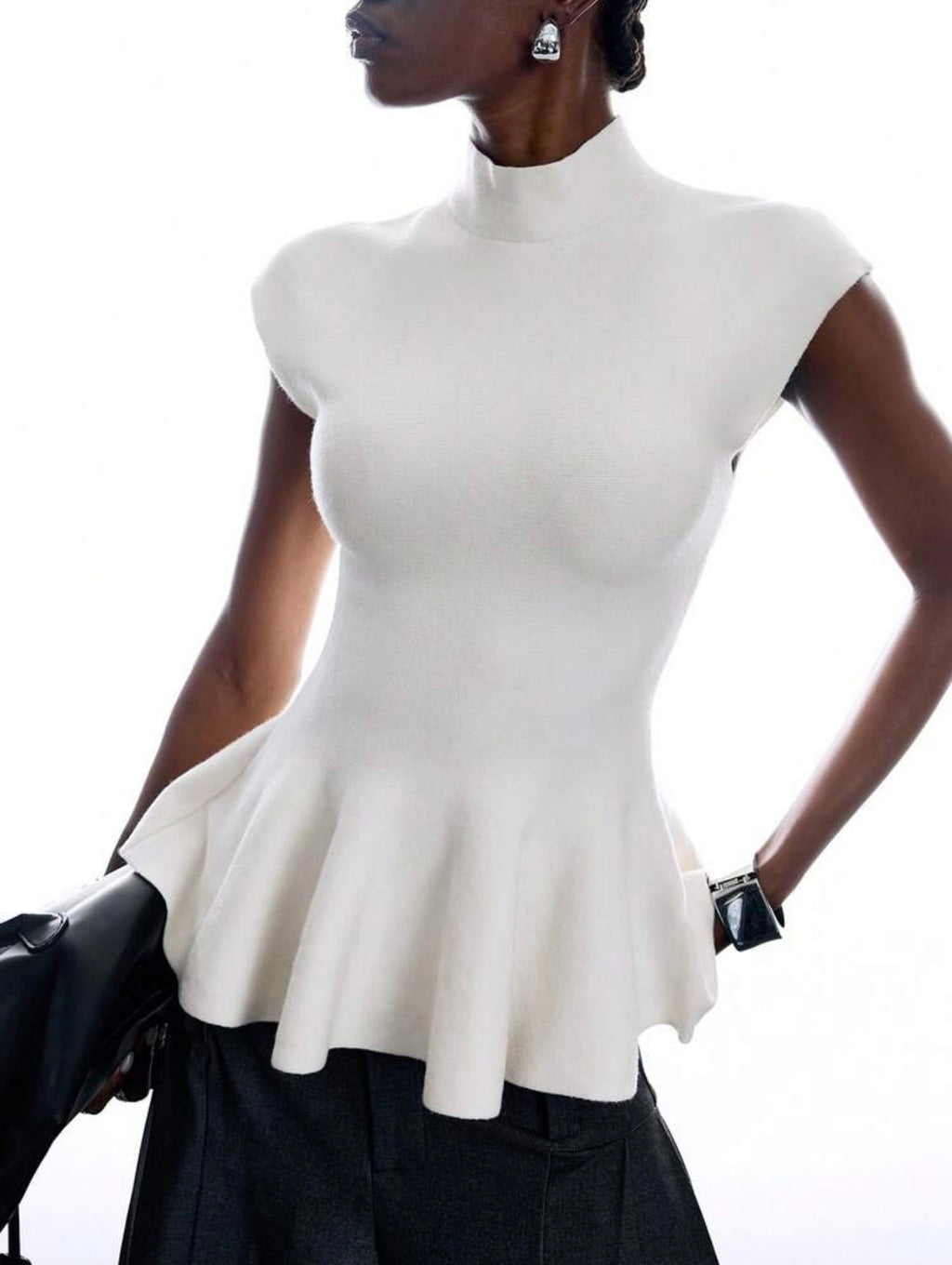 Sculpted Peplum Knit Top