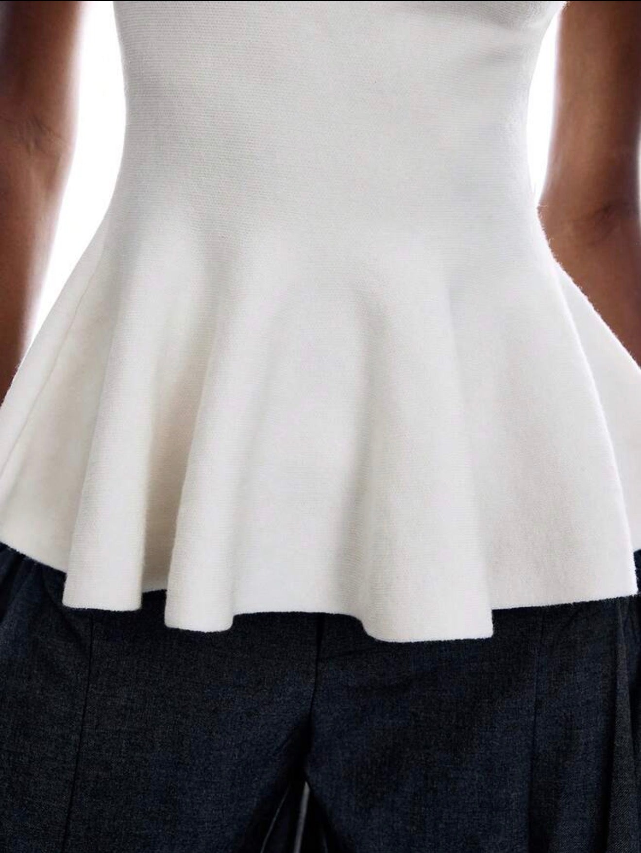 Sculpted Peplum Knit Top