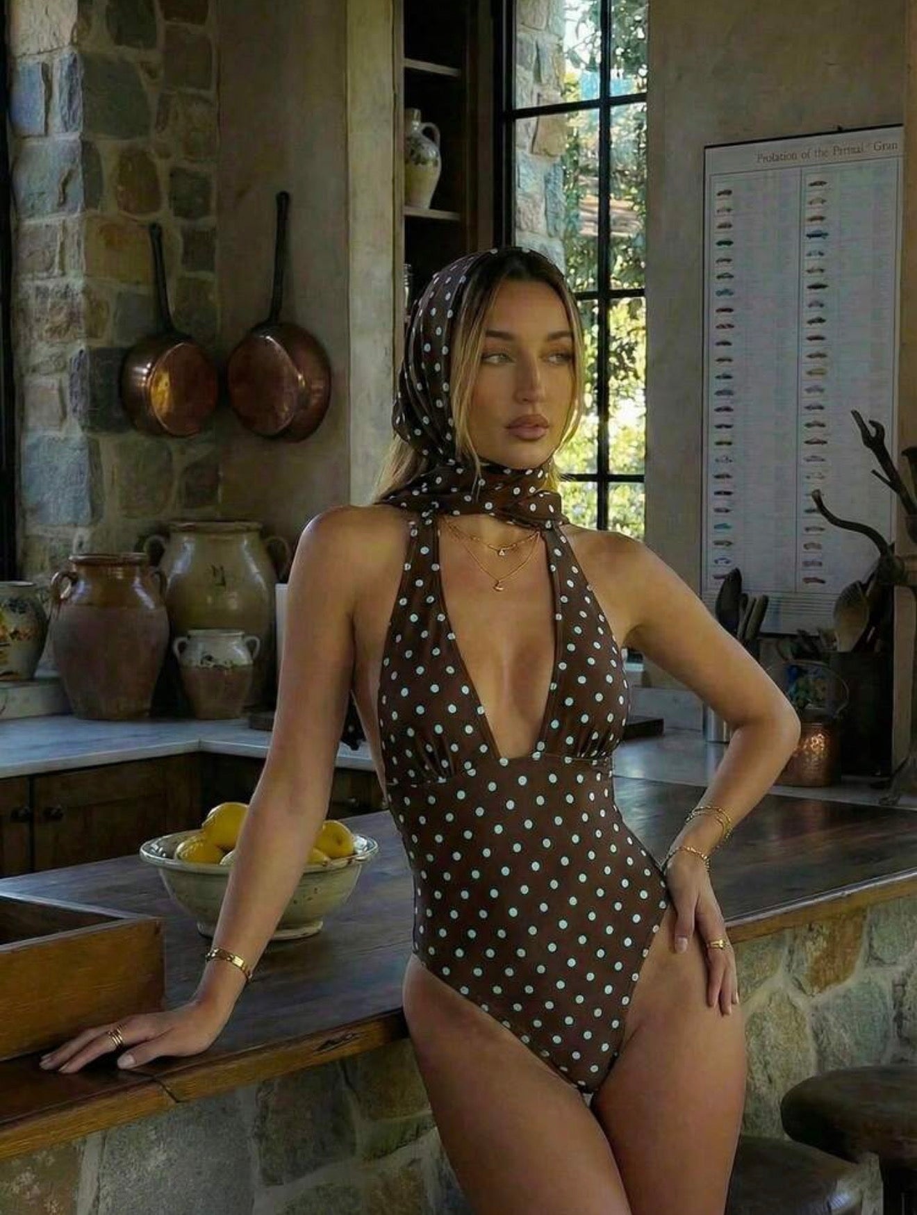 Polka One-Piece Swimsuit