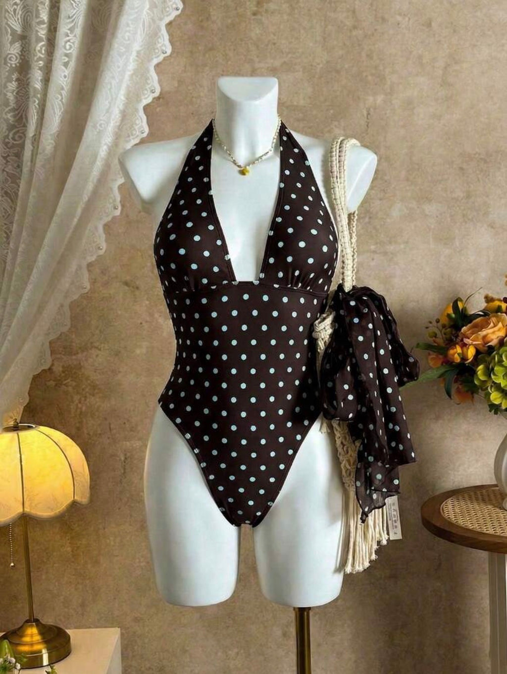 Polka One-Piece Swimsuit