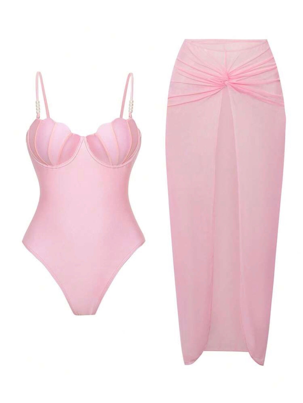 Blush Seashell One-Piece Swim Set