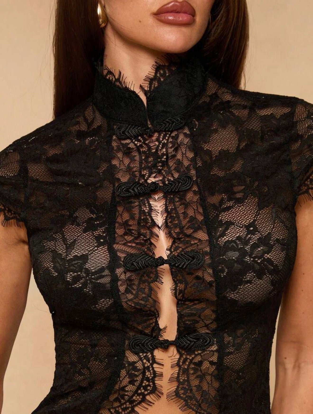 Noir Fleur Lace Top