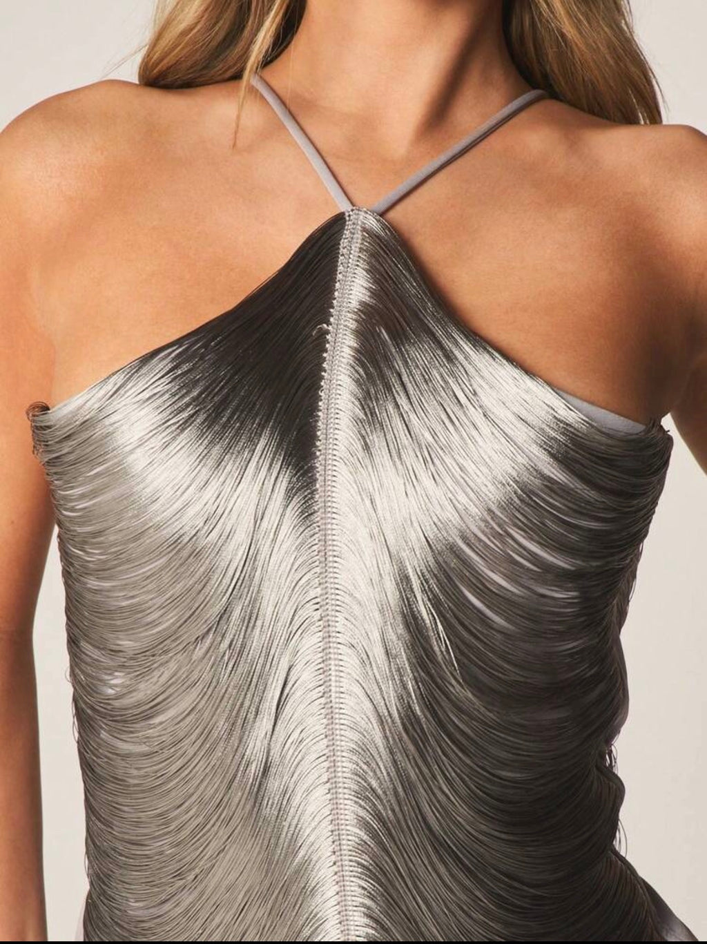 Argent Fringe Mini Dress