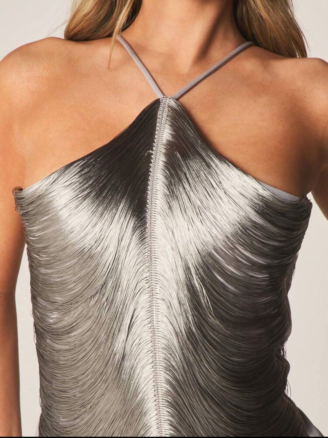 Argent Fringe Mini Dress