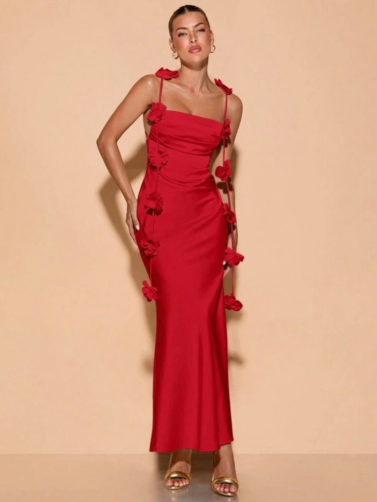Bloom Tie Satin Dress