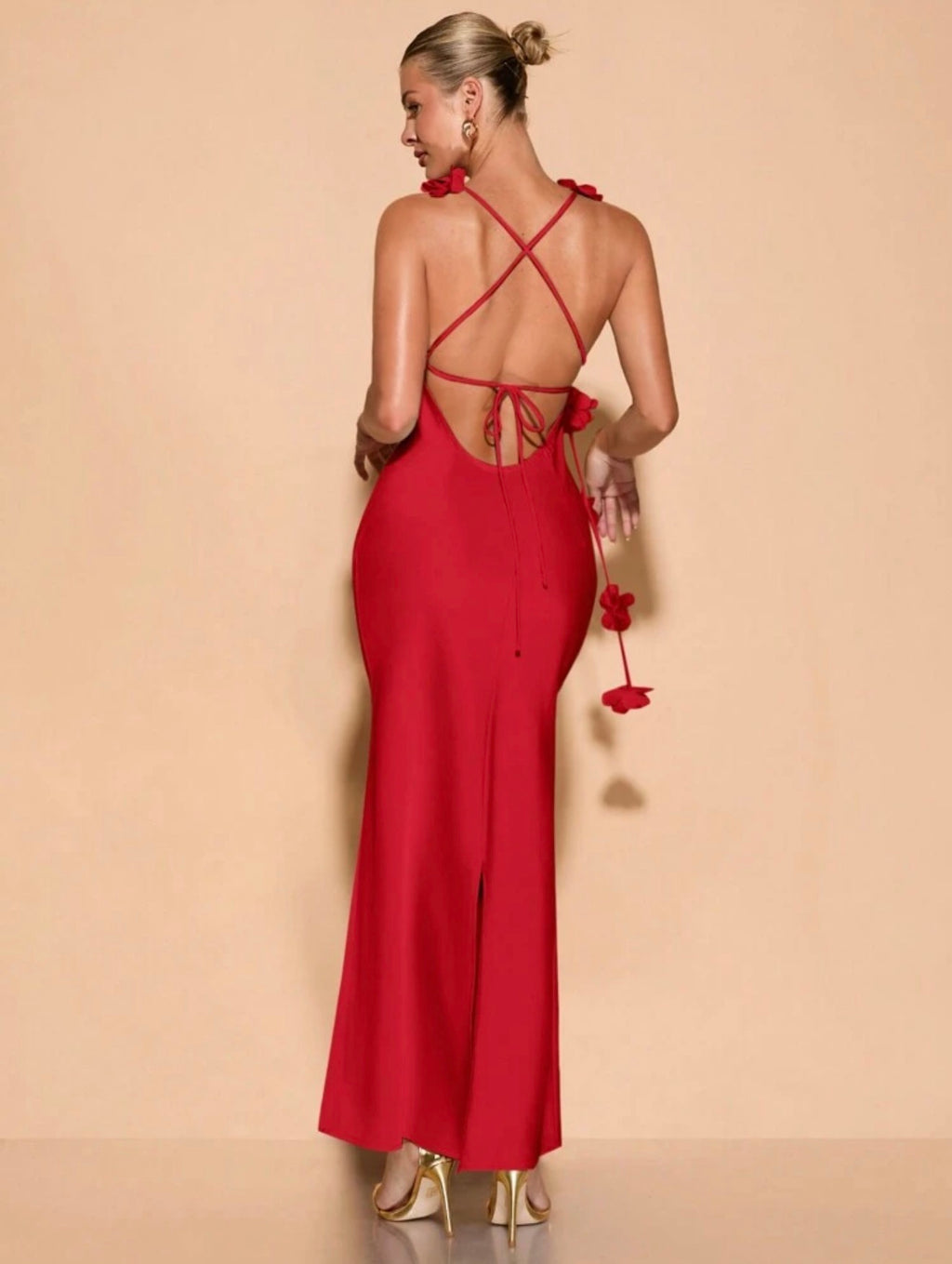 Bloom Tie Satin Dress