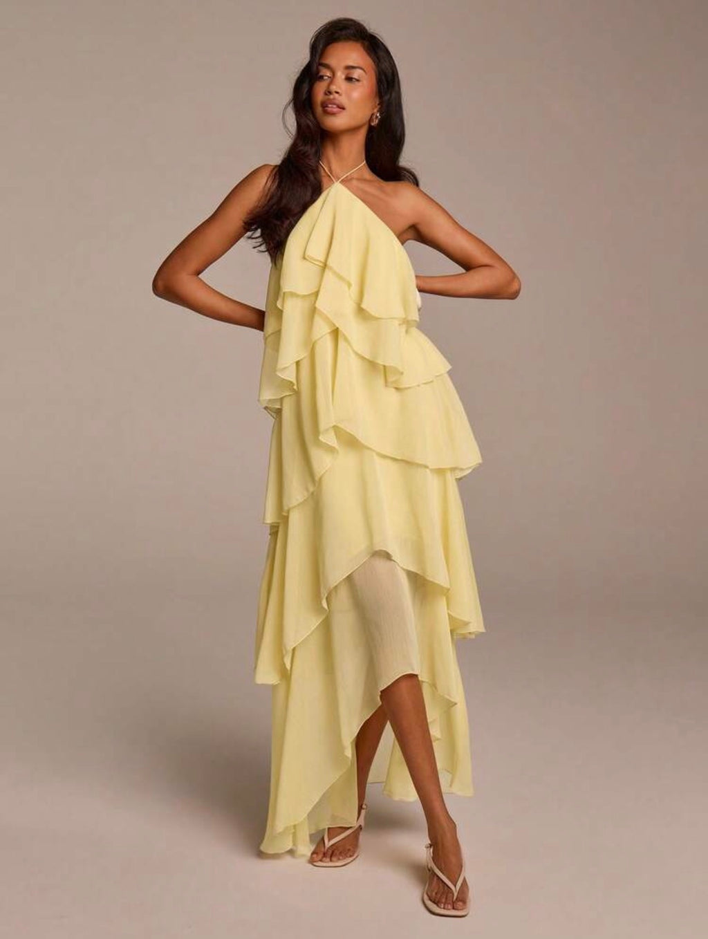 Waterfall Ruffle Maxi Dress