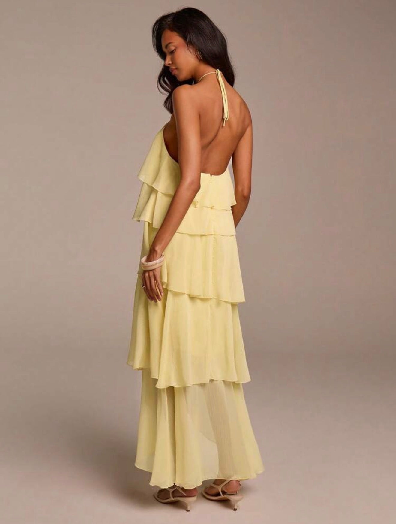 Waterfall Ruffle Maxi Dress