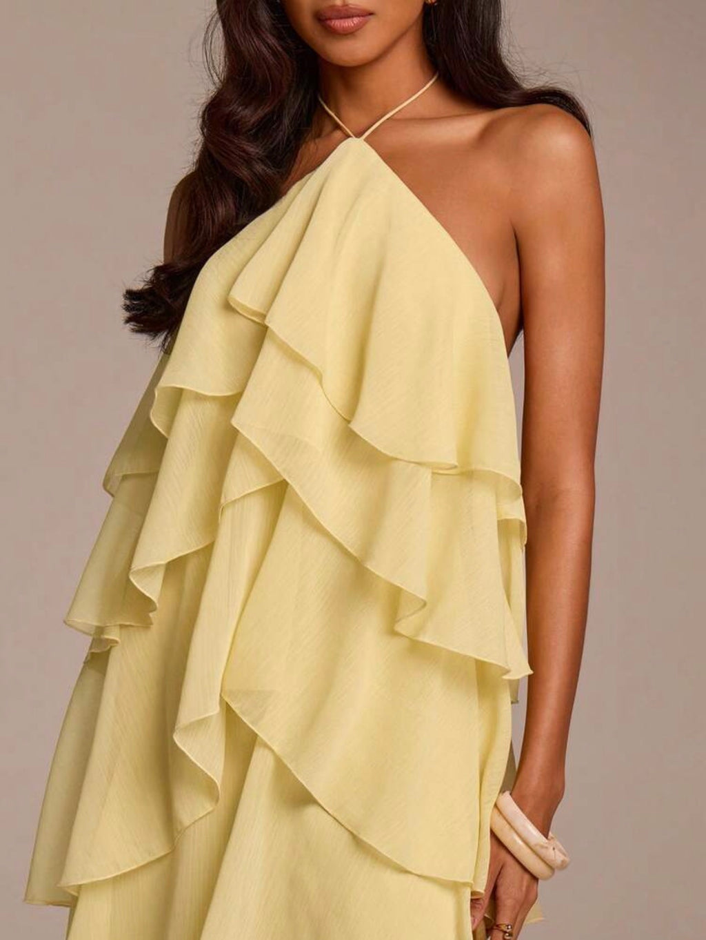 Waterfall Ruffle Maxi Dress
