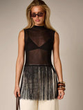 Midnight Fringe Top