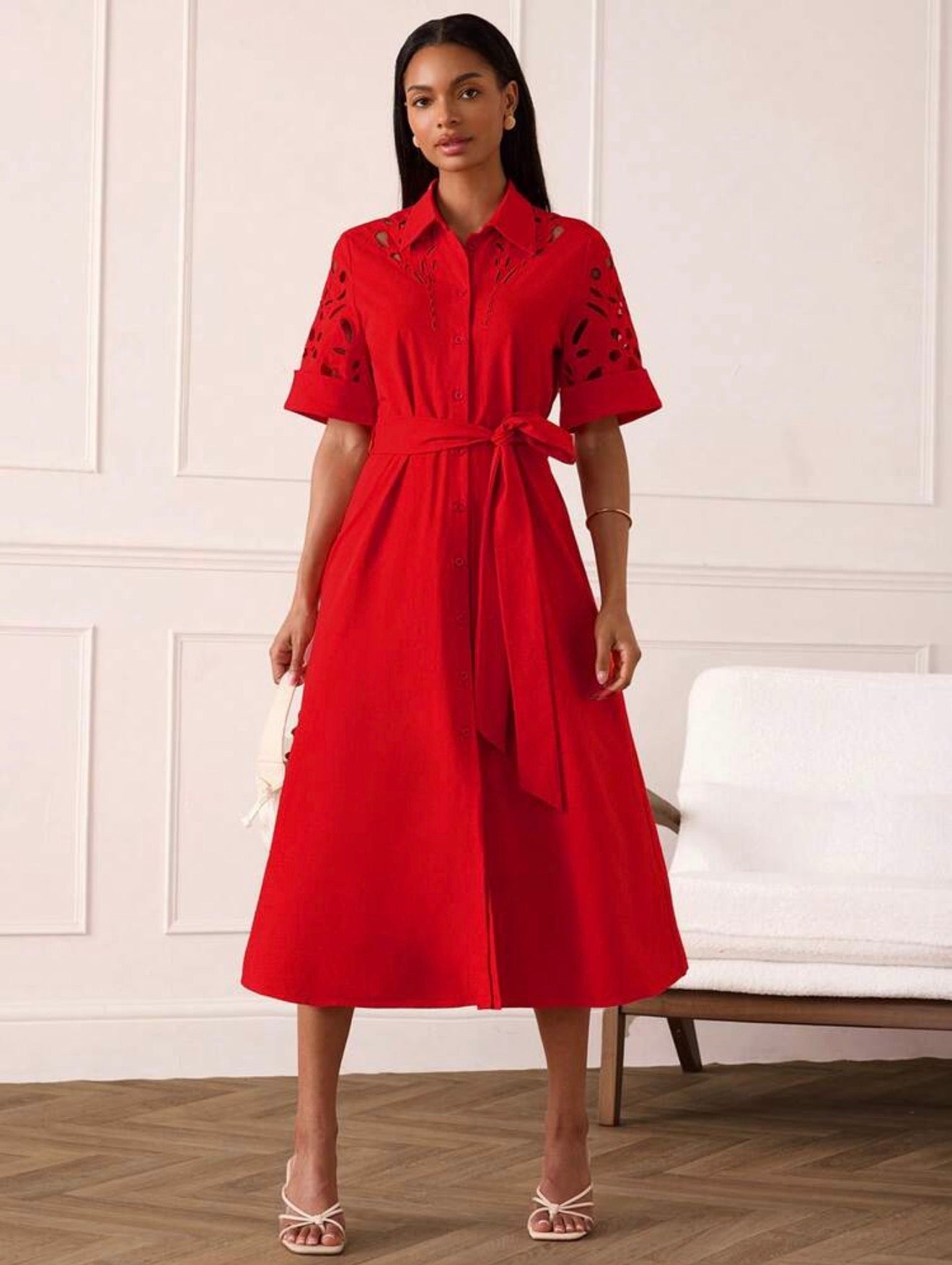 Scarlet Cutwork Midi