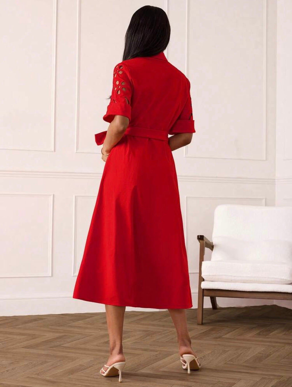 Scarlet Cutwork Midi