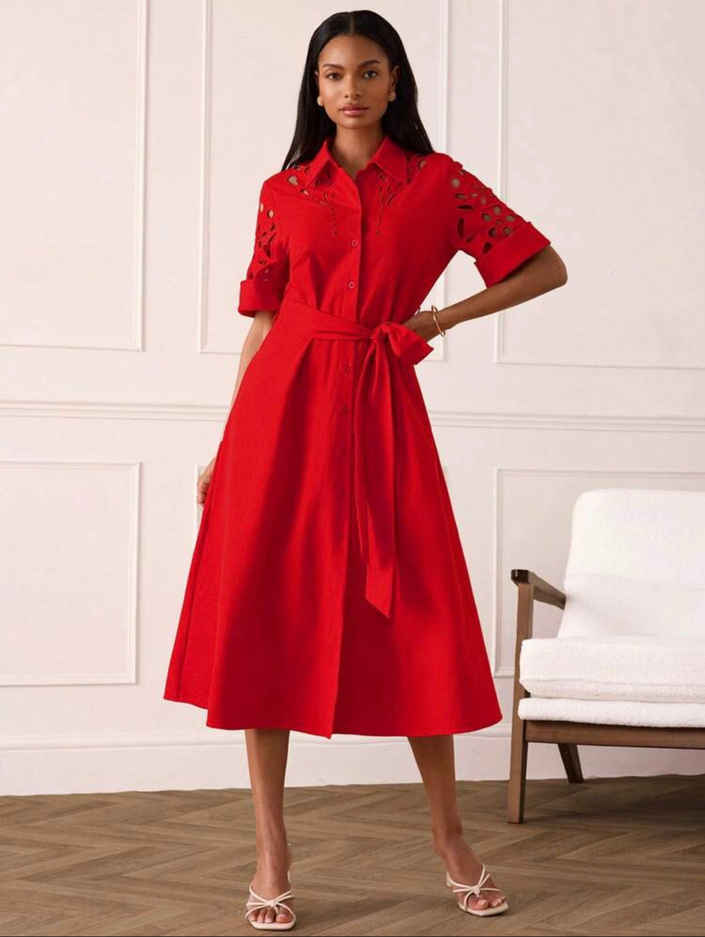 Scarlet Cutwork Midi