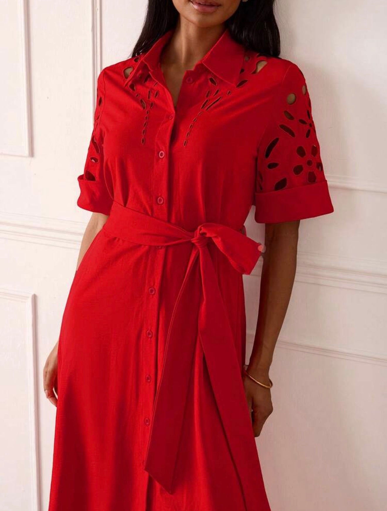 Scarlet Cutwork Midi