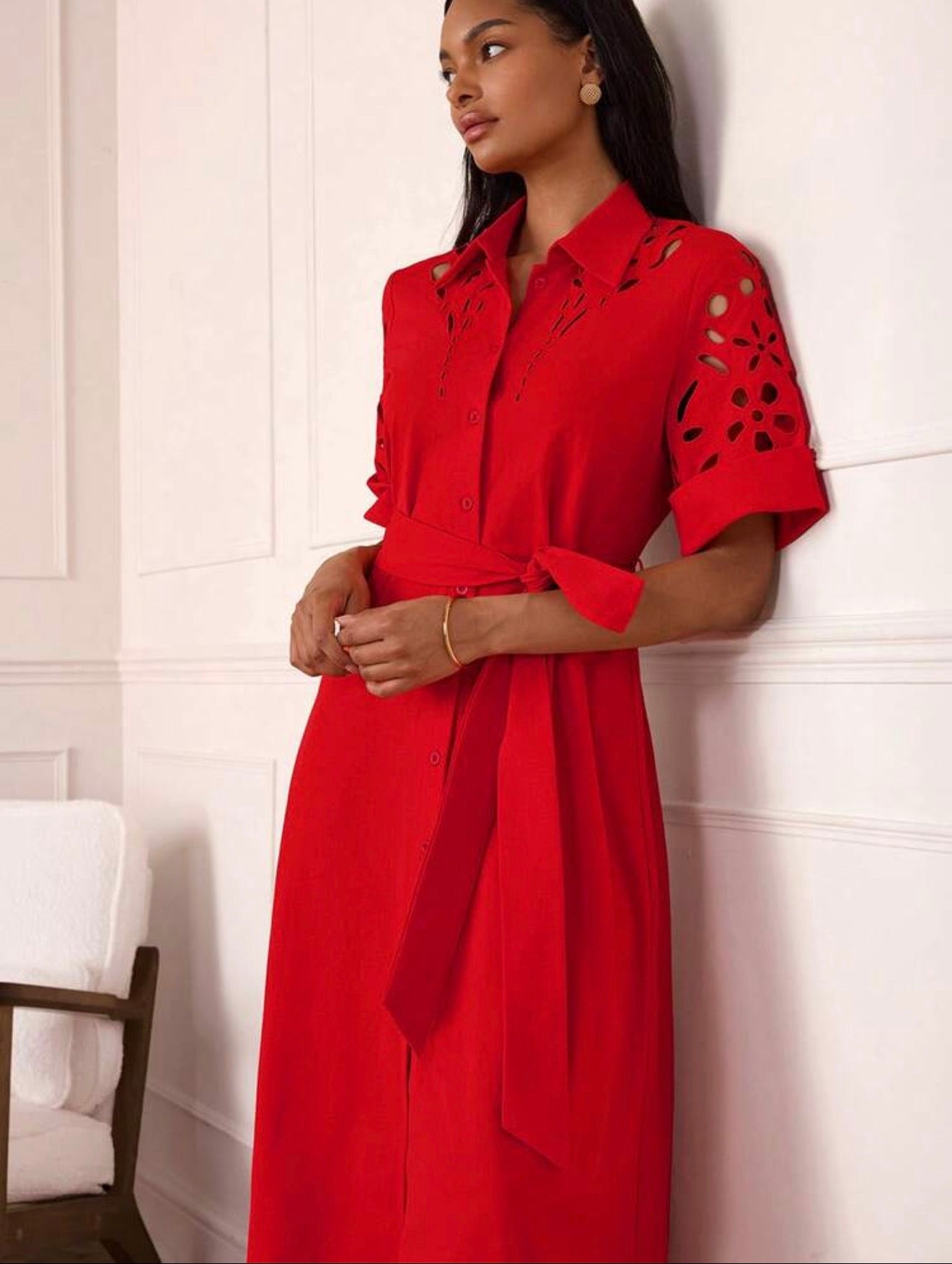 Scarlet Cutwork Midi