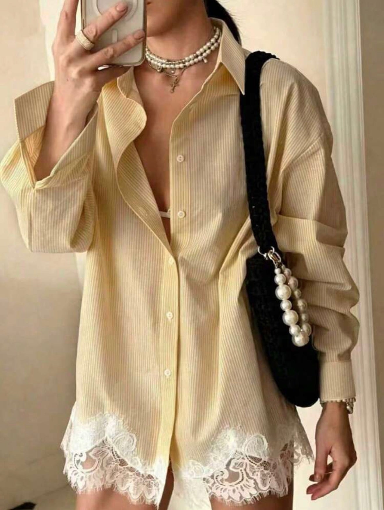 Lace Stripe Shirt