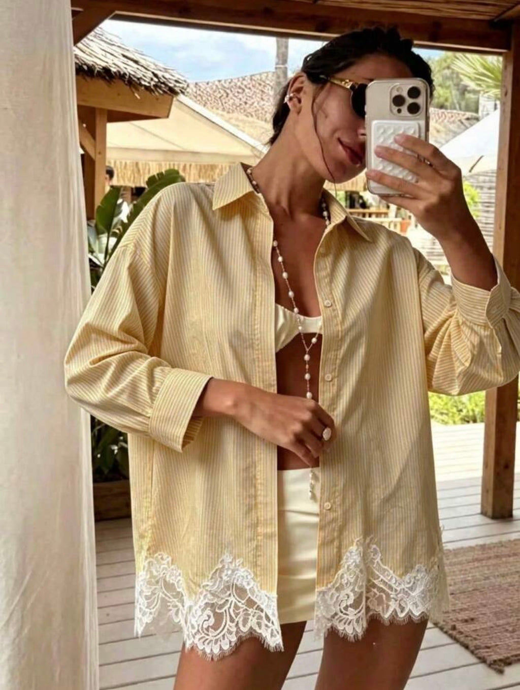 Lace Stripe Shirt