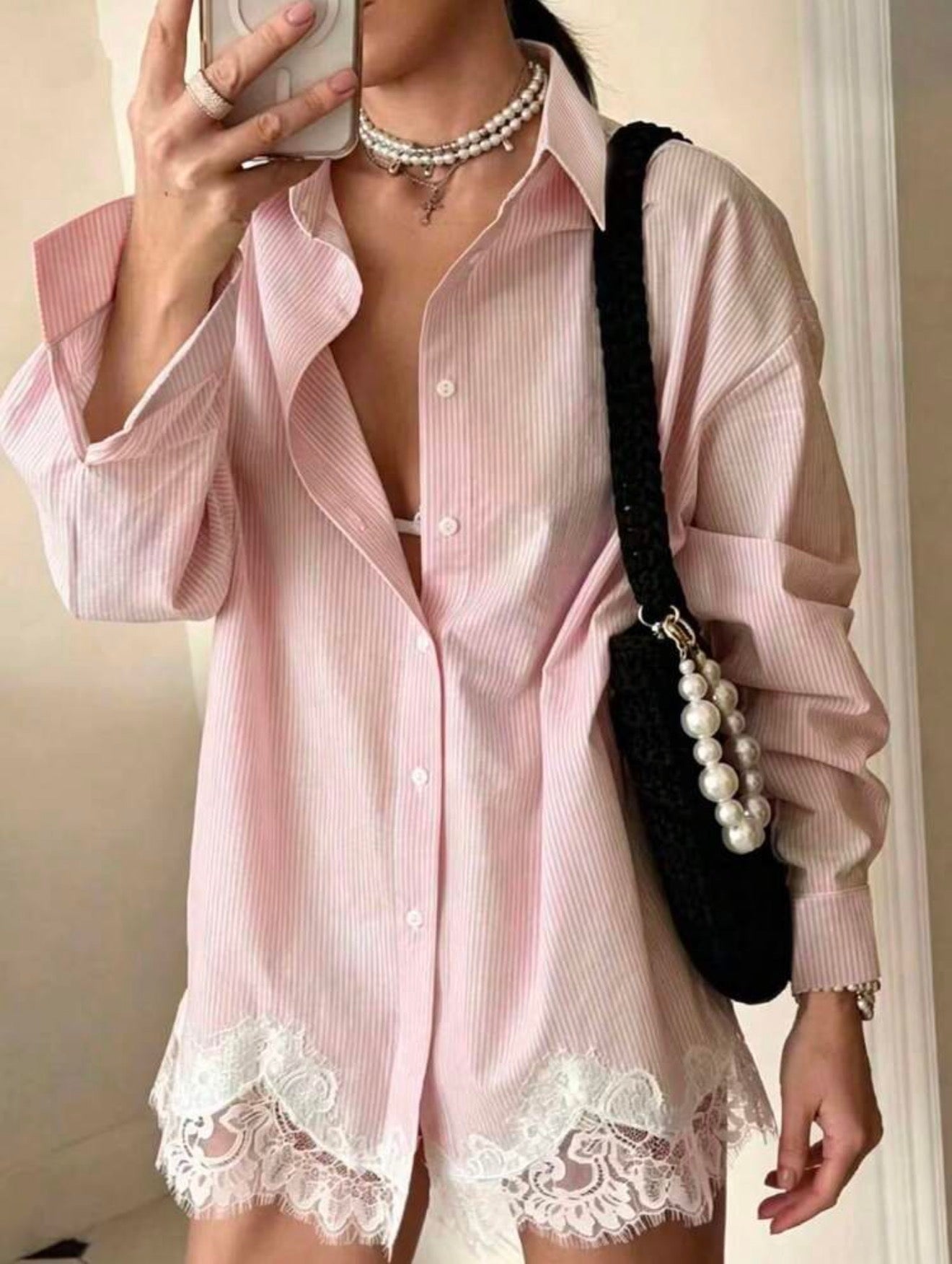 Lace Stripe Shirt