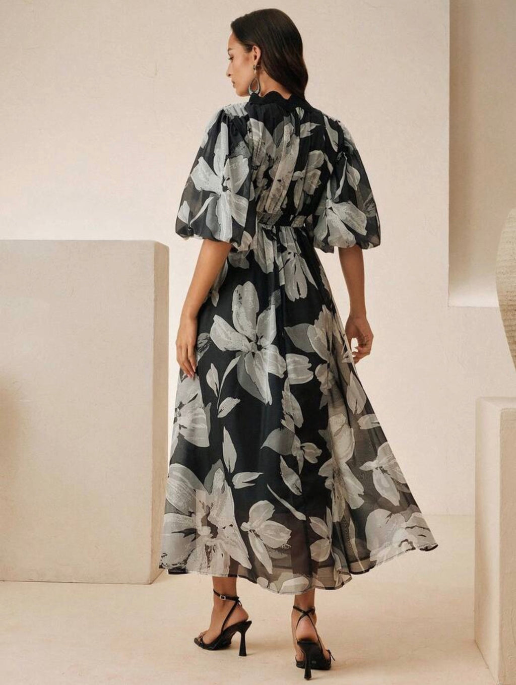 Monochrome Bloom Maxi