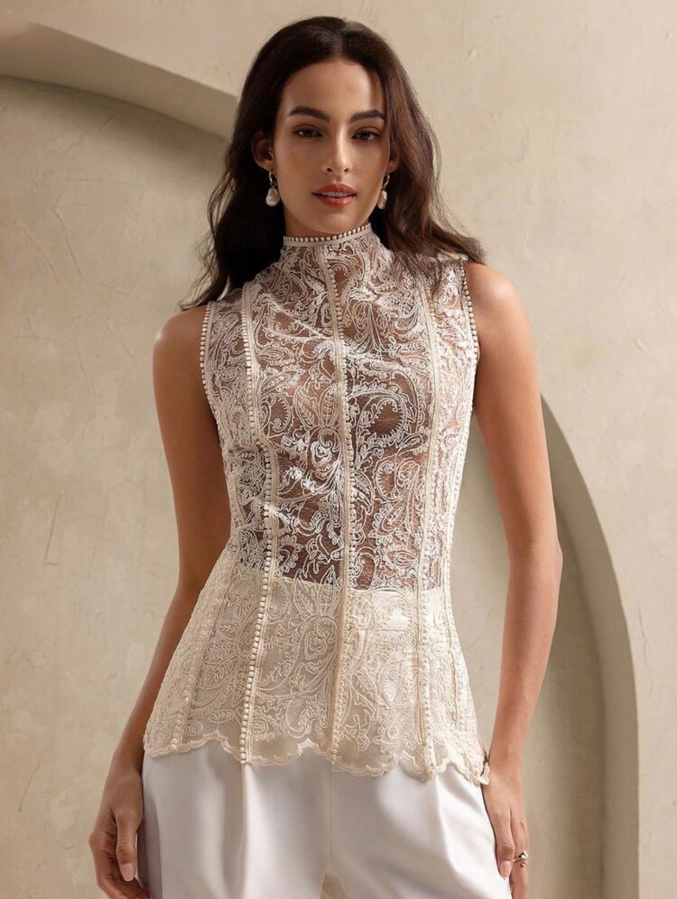 Pearl Framed Paisley Top