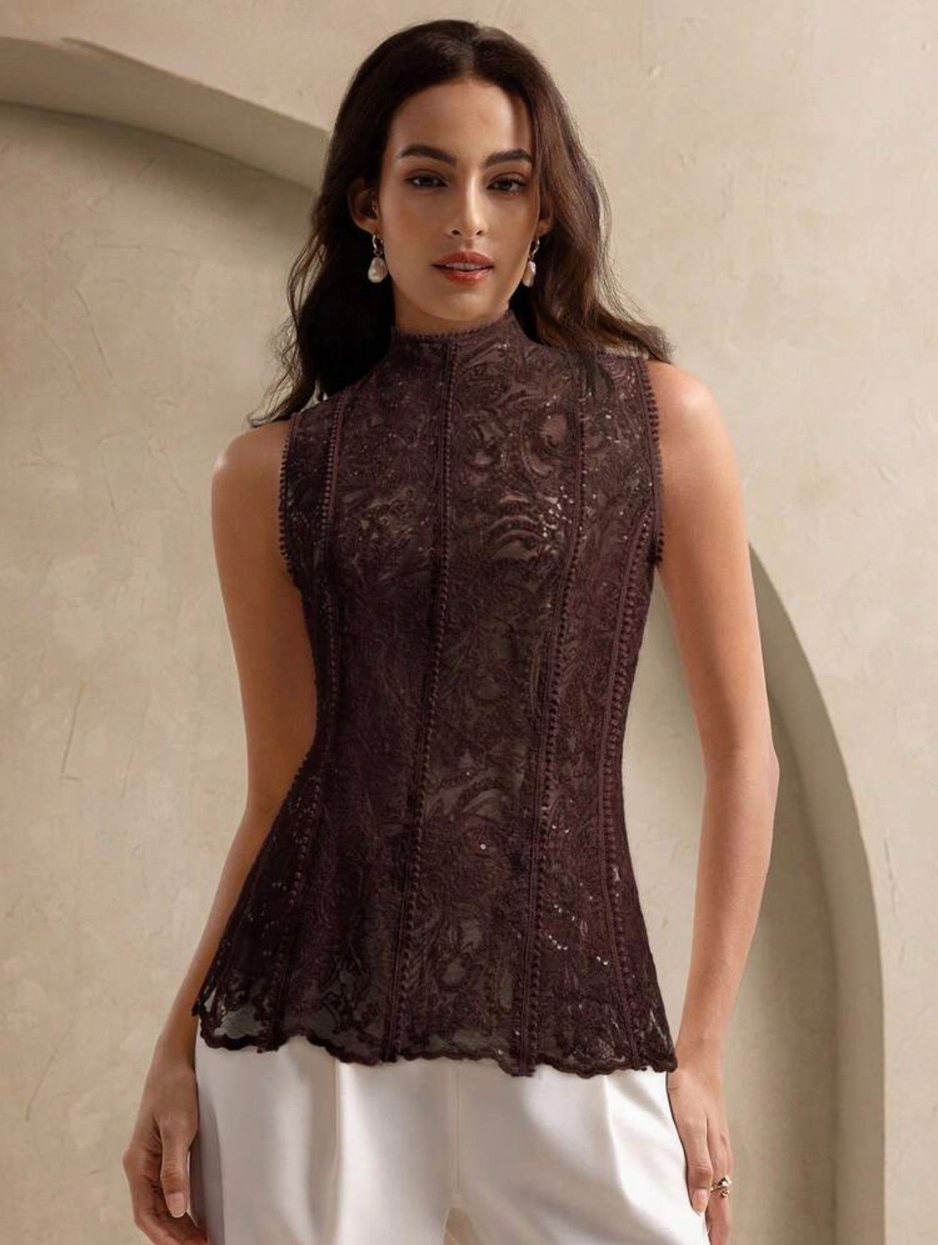 Pearl Framed Paisley Top