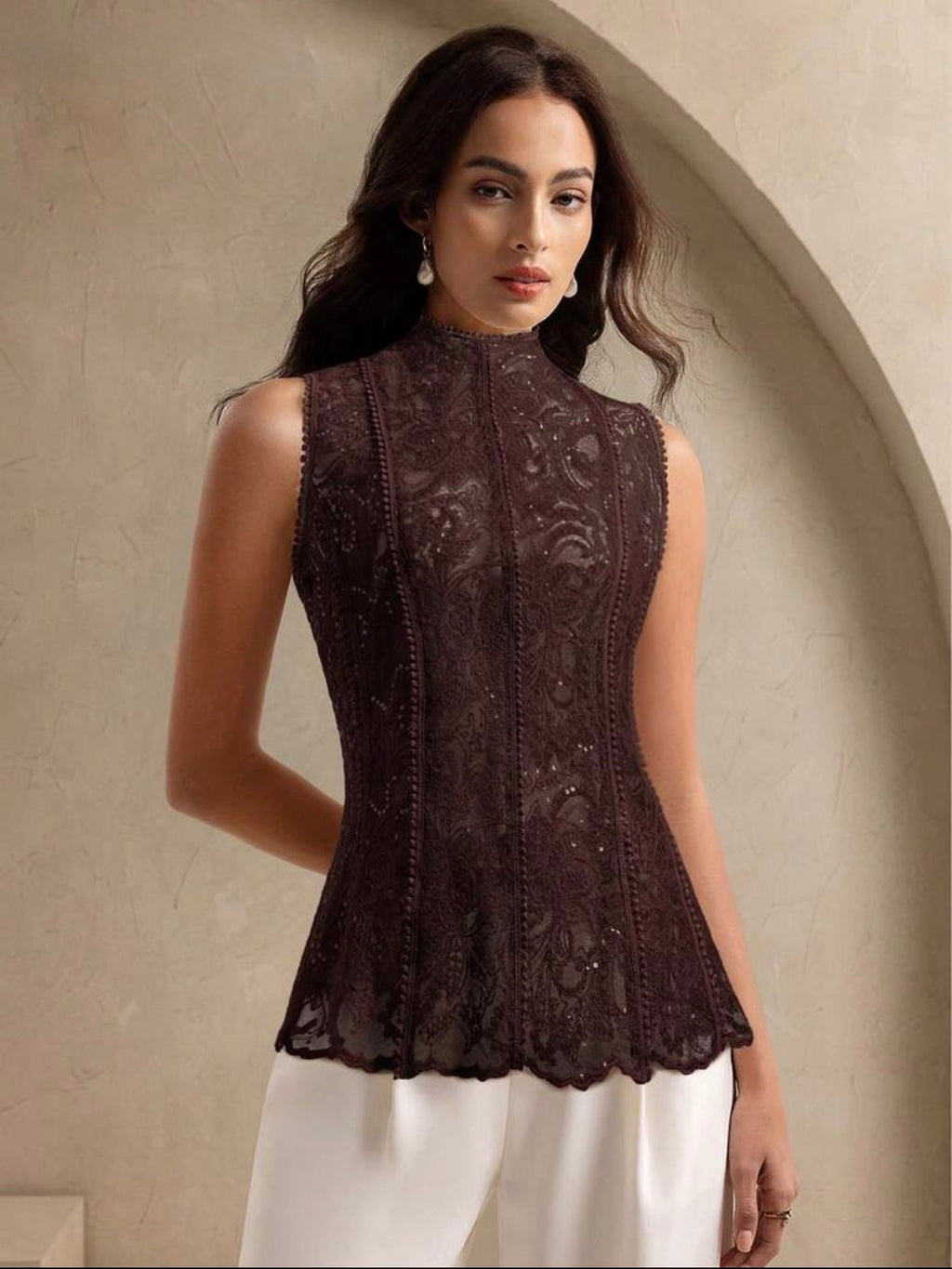 Pearl Framed Paisley Top