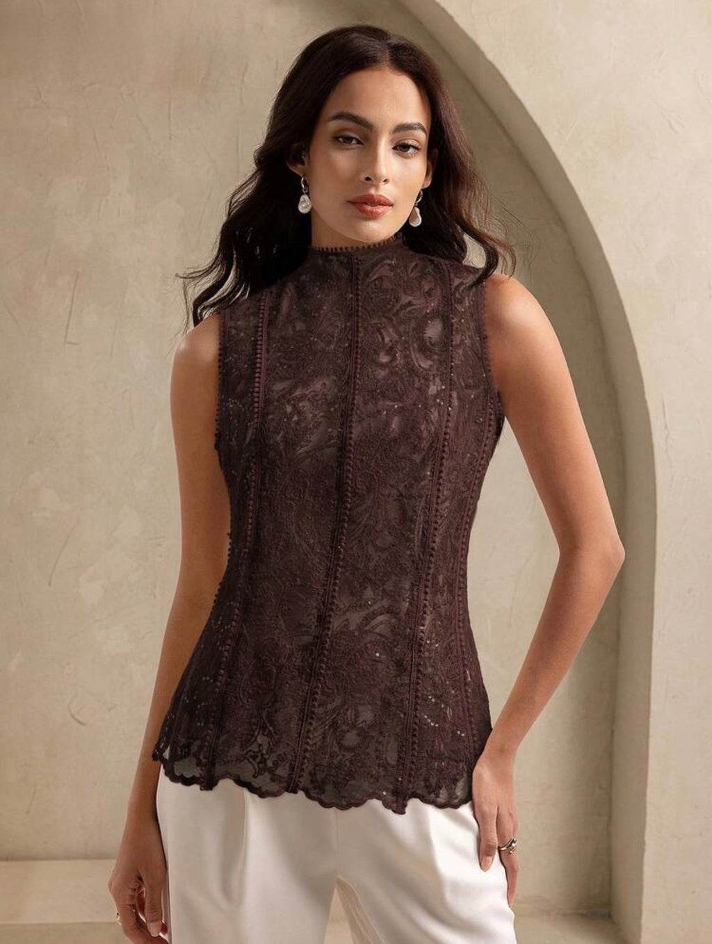 Pearl Framed Paisley Top