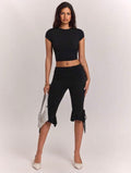 Ruched Waist Bermuda Shorts Set