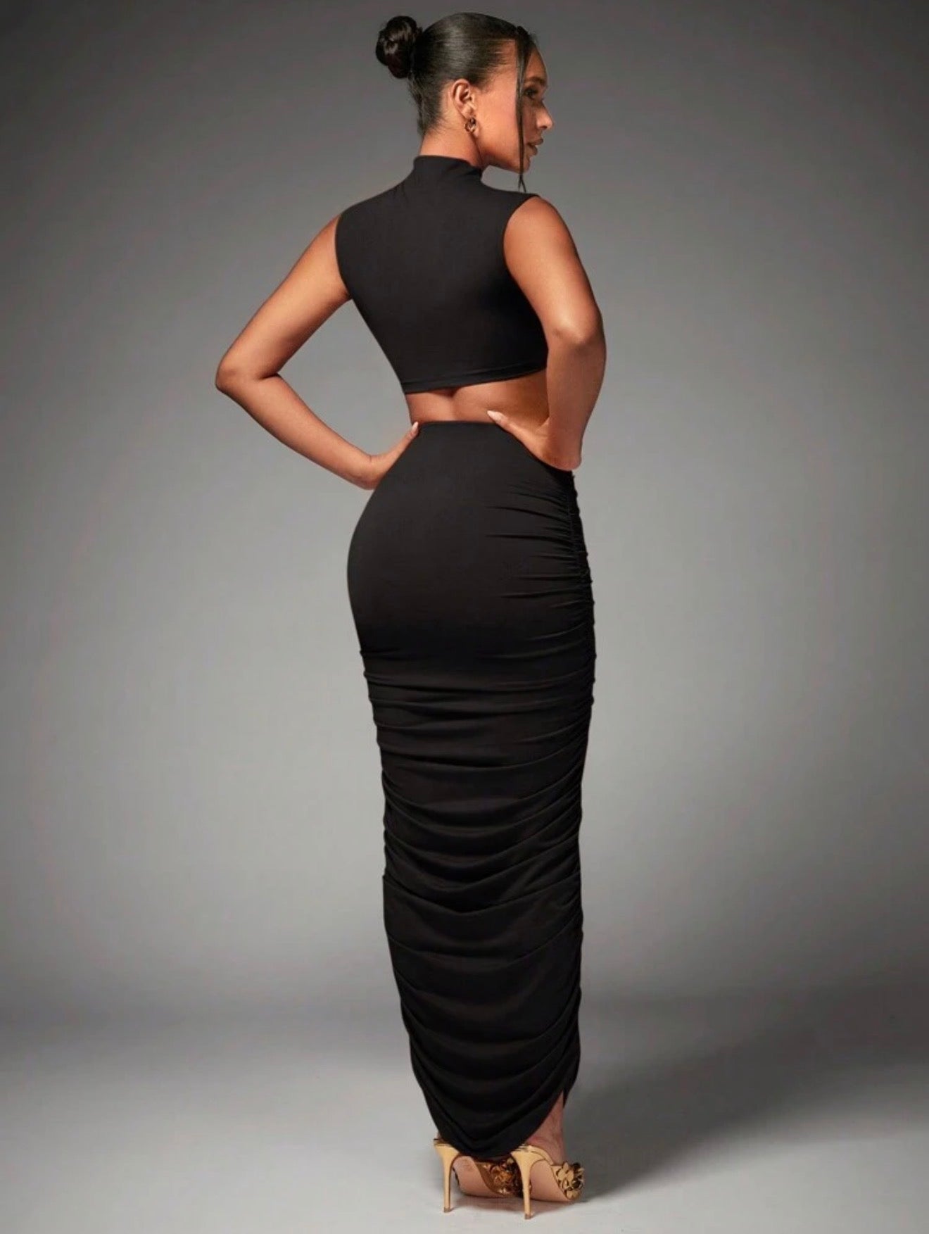 Twist Front Ruched Maxi Co-ord Set