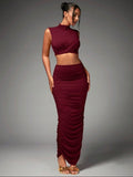 Twist Front Ruched Maxi Co-ord Set